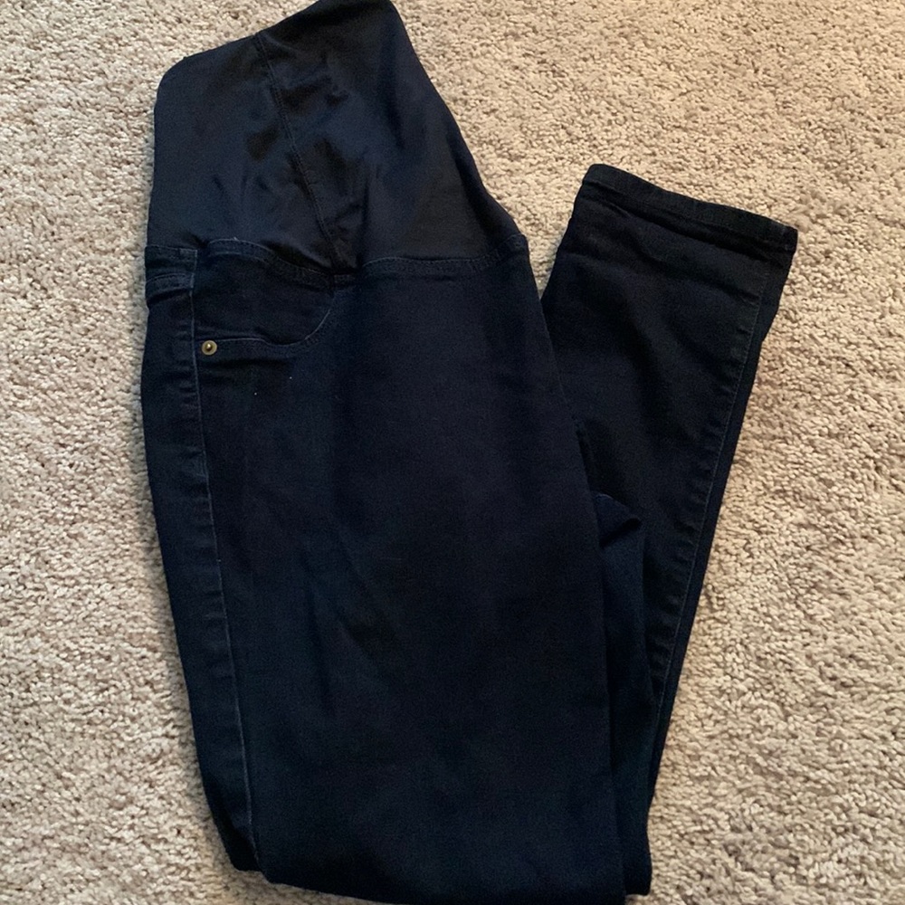 Maternity dark shade jeggings with belly band